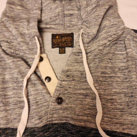 Lucky Brand Men's Blue and Gray Pullover Hoodie XL - Picture 2 of 9